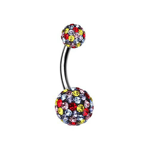 Brilliant Sprinkles Multi-Sprinkle Dot Belly Button Ring Navel Ring Impulse Piercings Jolly