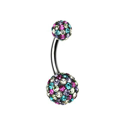 Brilliant Sprinkles Multi-Sprinkle Dot Belly Button Ring Navel Ring Impulse Piercings Retro