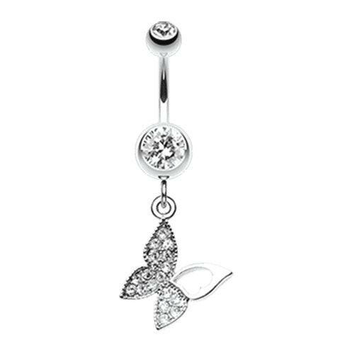 Butterfly Allure Multi-Gem Belly Button Ring Navel Ring Impulse Piercings Clear