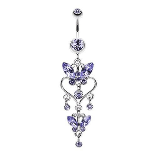 Butterfly Extravagance Belly Button Ring Navel Ring Impulse Piercings Tanzanite