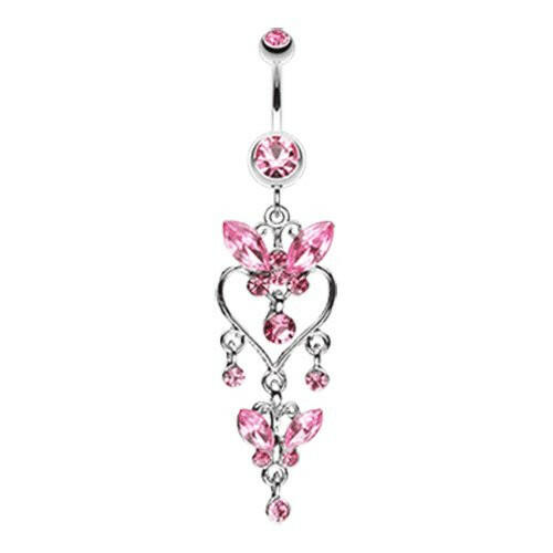 Butterfly Extravagance Belly Button Ring Navel Ring Impulse Piercings Light Pink