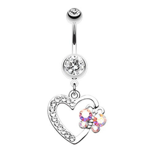 Butterfly Journey Heart Belly Button Ring Navel Ring Impulse Piercings Clear