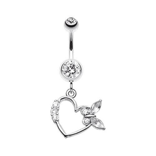 Butterfly Romance Belly Button Ring Navel Ring Impulse Piercings Clear