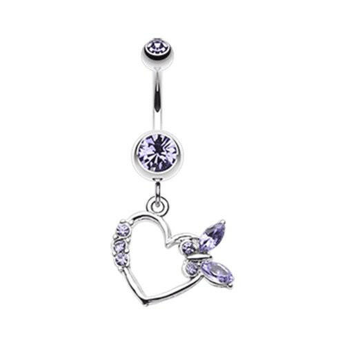 Butterfly Romance Belly Button Ring Navel Ring Impulse Piercings Tanzanite