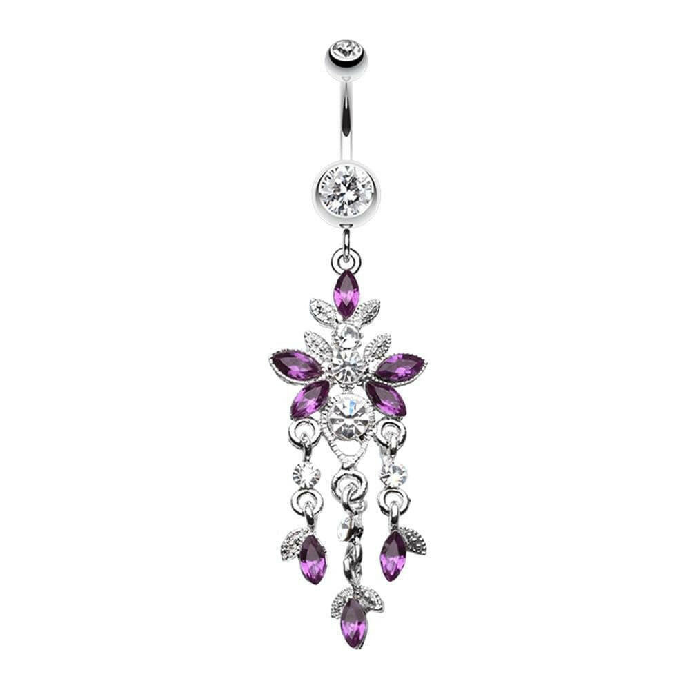 Butterfly Sparkle Droplets Belly Button Ring Navel Ring Impulse Piercings Clear