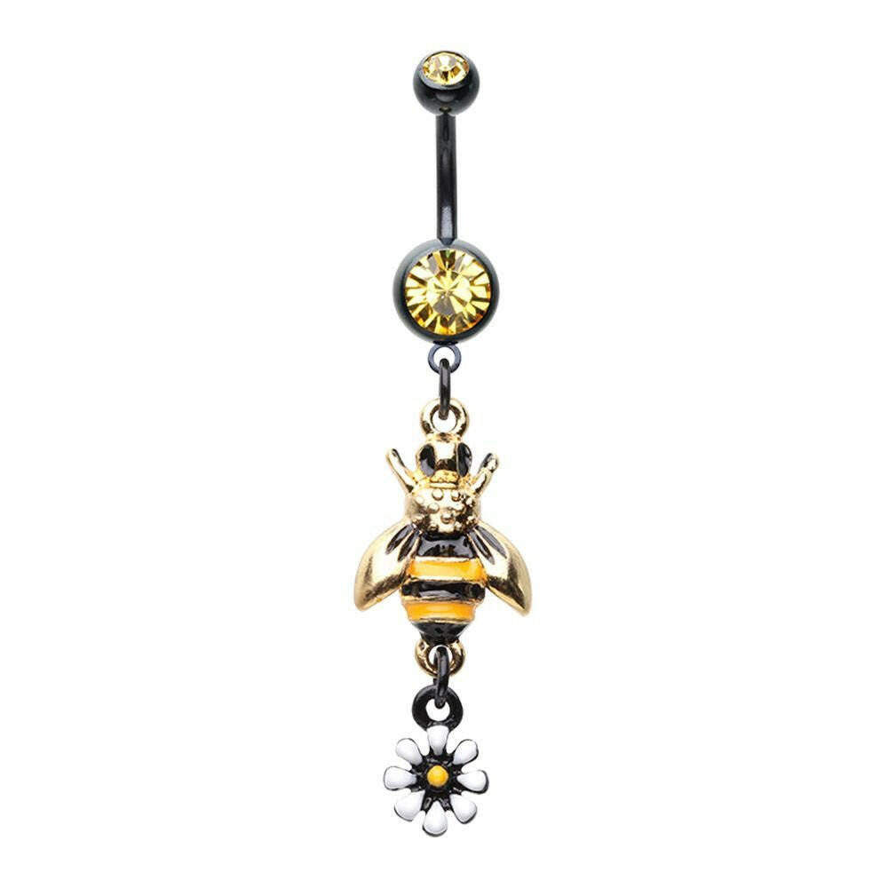 Buzz Off Bumble Bee Gem Belly Button Ring Navel Ring Impulse Piercings