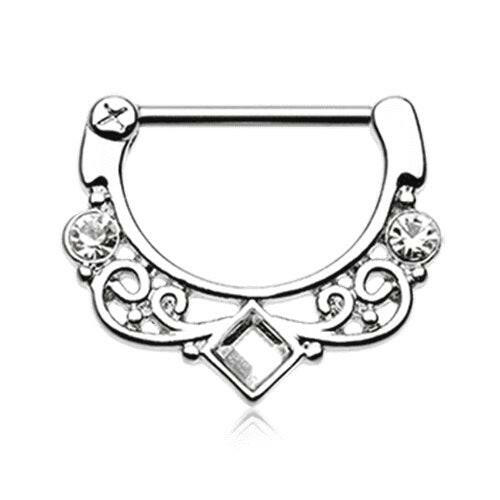 Camilla Filigree Sparkle Nipple Clicker Nipple Ring Impulse Piercings