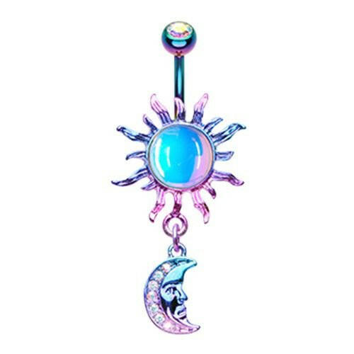 Candy Celestial Sun Moon Belly Button Ring Navel Ring Impulse Piercings