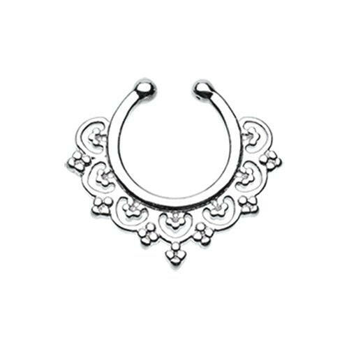 Celestial Filigree Fake Septum Clip-On Ring Fake Septum Ring Impulse Piercings