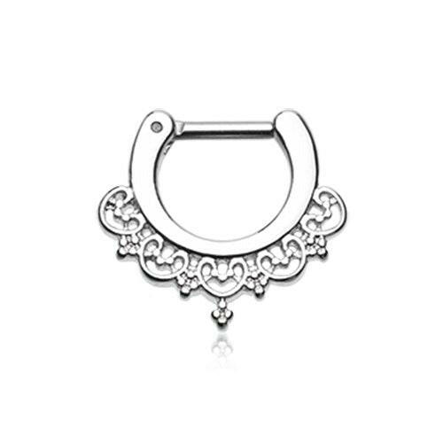 Celestial Filigree Septum Clicker Septum Ring Impulse Piercings 16 GA (1.2mm) 1/4" (6mm)