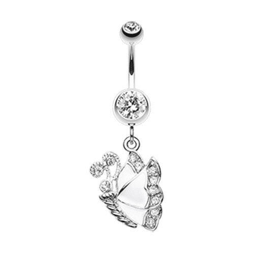 Charming Butterfly Belly Button Ring Navel Ring Impulse Piercings Clear