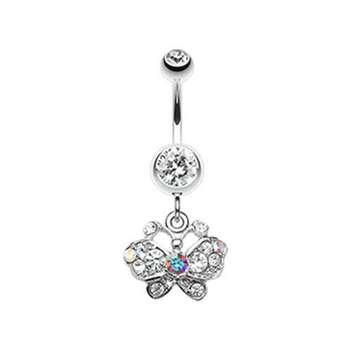 Charming Butterfly Belly Button Ring Navel Ring Impulse Piercings Clear