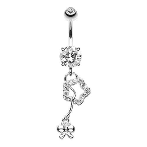 Charming Star Loop Cubic Zirconia Belly Button Ring Navel Ring Impulse Piercings