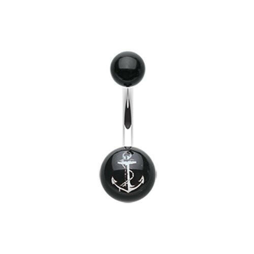 Classic Anchor Acrylic Logo Belly Button Ring Navel Ring Impulse Piercings