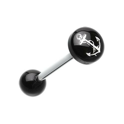 Classic Anchor Logo Acrylic Barbell Tongue Ring Barbell Impulse Piercings