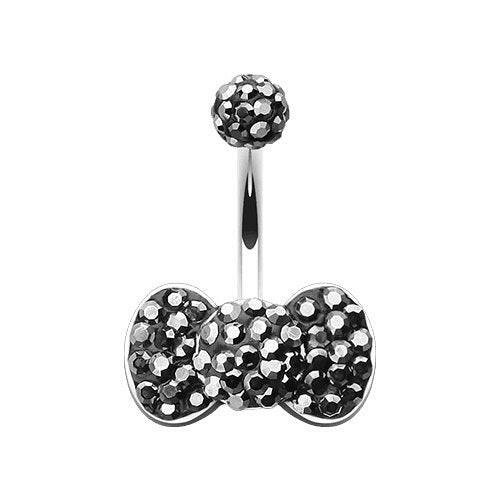 Classic Bow-Tie Multi-Sprinkle Dot Belly Button Ring Navel Ring Impulse Piercings Hematite