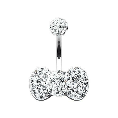 Classic Bow-Tie Multi-Sprinkle Dot Belly Button Ring Navel Ring Impulse Piercings Clear