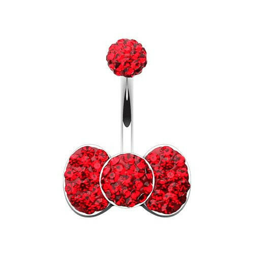 Classic Bow-Tie Multi-Sprinkle Dot Belly Button Ring Navel Ring Impulse Piercings Red