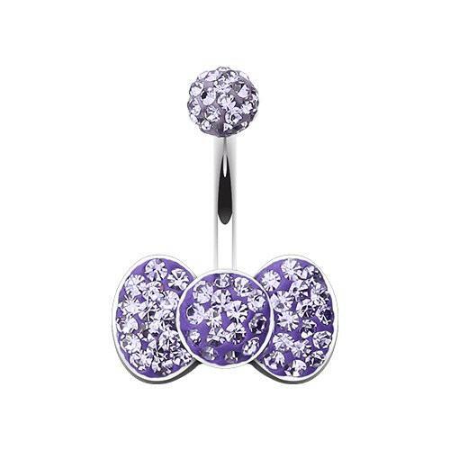 Classic Bow-Tie Multi-Sprinkle Dot Belly Button Ring Navel Ring Impulse Piercings Tanzanite