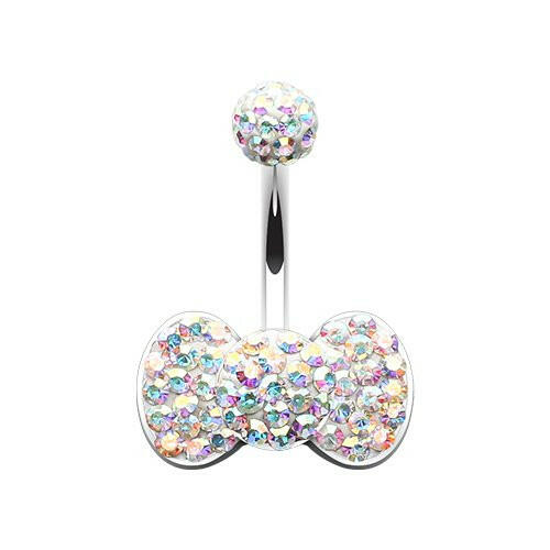 Classic Bow-Tie Multi-Sprinkle Dot Belly Button Ring Navel Ring Impulse Piercings Aurora Borealis