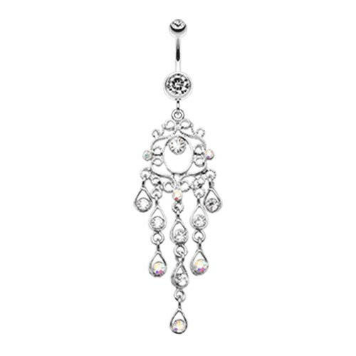 Classic Chandelier Sparkle Belly Button Ring Navel Ring Impulse Piercings Clear