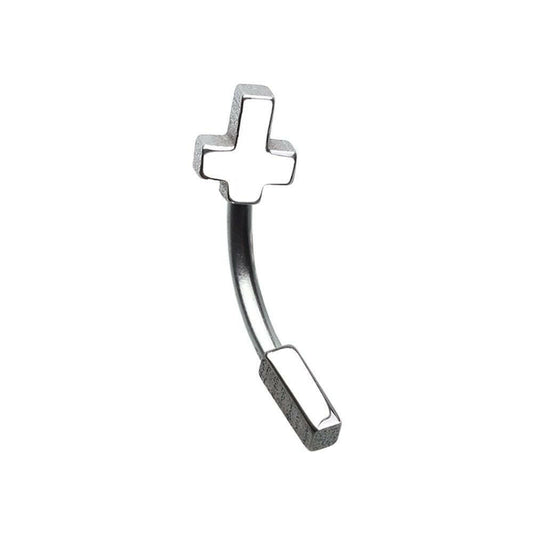 Classic Cross Curved Barbell Eyebrow Ring Curved Barbell Impulse Piercings