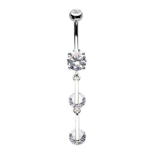 Classic Gem Drop Cubic Zirconia Belly Button Ring Navel Ring Impulse Piercings