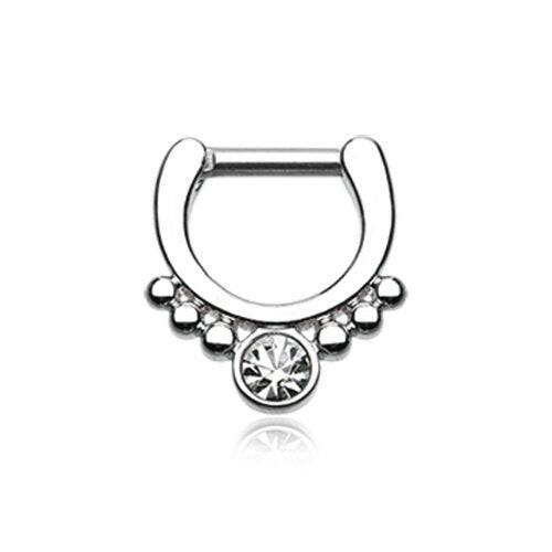 Classic Gem Grandiose Septum Clicker Septum Ring Impulse Piercings 16 GA (1.2mm) 1/4" (6mm)