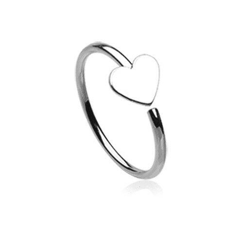 Classic Heart Bendable Nose Hoop Nose Ring Impulse Piercings 20 GA (0.8mm) 5/16" (8mm)