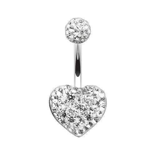 Classic Heart Multi-Sprinkle Dot Belly Button Ring Navel Ring Impulse Piercings Clear