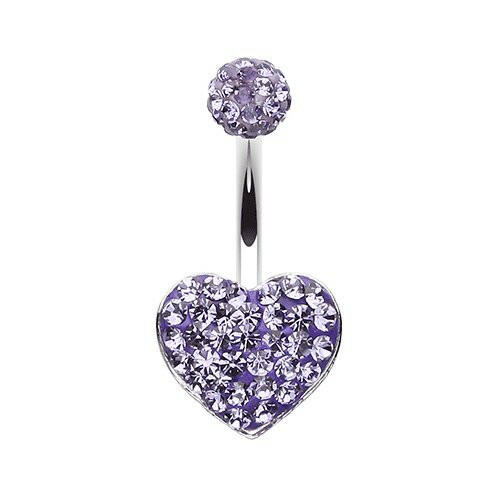 Classic Heart Multi-Sprinkle Dot Belly Button Ring Navel Ring Impulse Piercings Tanzanite