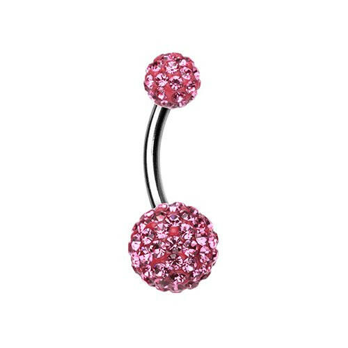 Classic Multi-Sprinkle Dot Belly Button Ring Navel Ring Impulse Piercings Dark Pink