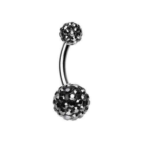 Classic Multi-Sprinkle Dot Belly Button Ring Navel Ring Impulse Piercings Hematite