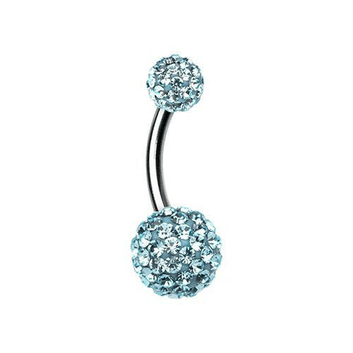 Classic Multi-Sprinkle Dot Belly Button Ring Navel Ring Impulse Piercings Aqua