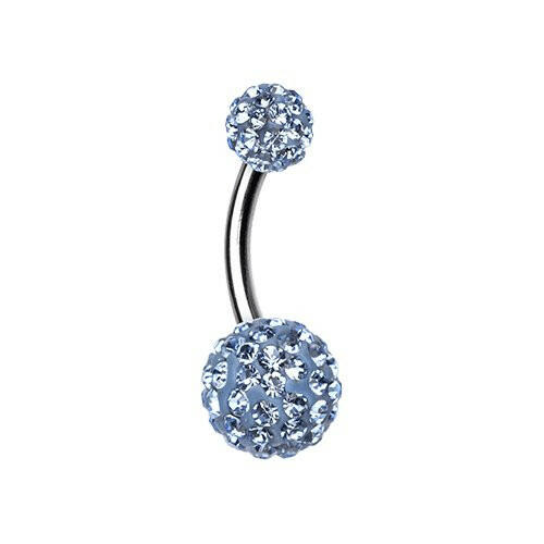 Classic Multi-Sprinkle Dot Belly Button Ring Navel Ring Impulse Piercings Light Blue