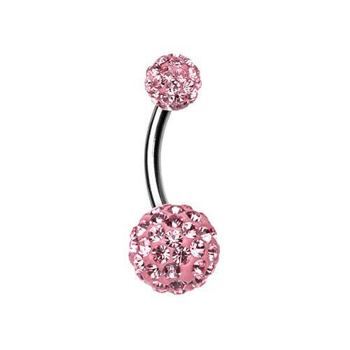 Classic Multi-Sprinkle Dot Belly Button Ring Navel Ring Impulse Piercings Light Pink