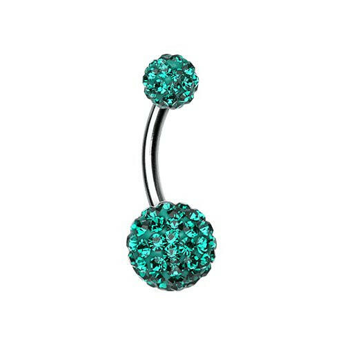 Classic Multi-Sprinkle Dot Belly Button Ring Navel Ring Impulse Piercings Dark Green