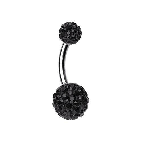 Classic Multi-Sprinkle Dot Belly Button Ring Navel Ring Impulse Piercings Black