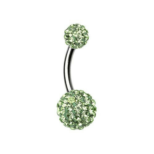 Classic Multi-Sprinkle Dot Belly Button Ring Navel Ring Impulse Piercings Light Green