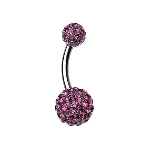 Classic Multi-Sprinkle Dot Belly Button Ring Navel Ring Impulse Piercings Purple