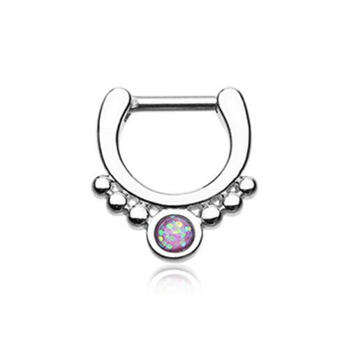 Classic Opal Grandiose Septum Clicker Septum Ring Impulse Piercings 16 GA (1.2mm) 1/4" (6mm)