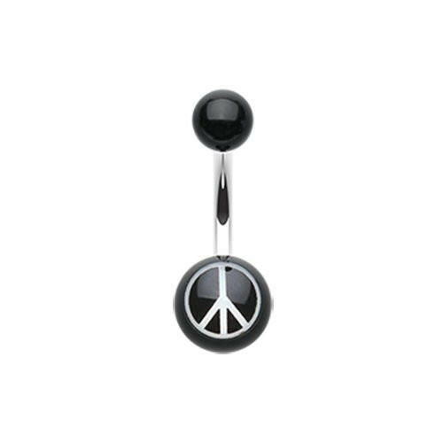 Classic Peace Acrylic Belly Button Ring Navel Ring Impulse Piercings