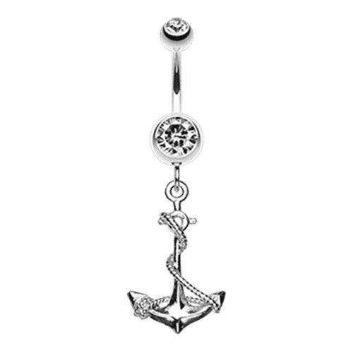 Classic Rope Anchor Belly Button Ring Navel Ring Impulse Piercings Clear