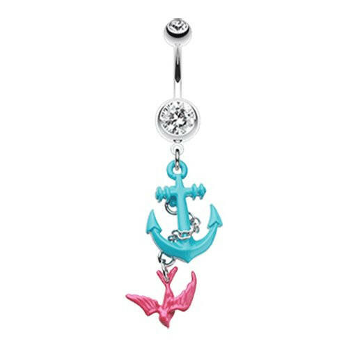 Classic Sparrow Anchor Belly Button Ring Navel Ring Impulse Piercings