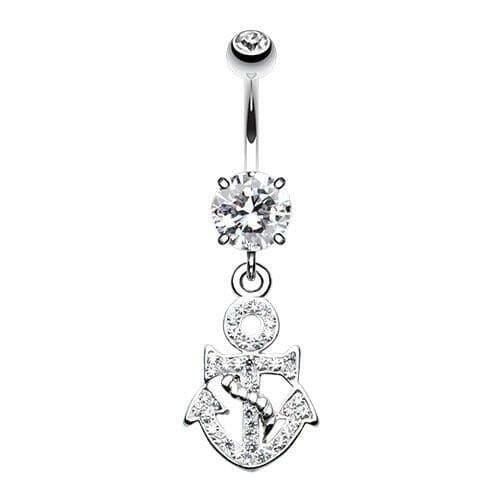 Classy Anchor Multi-Sprinkle Dot Dangle Belly Button Ring Navel Ring Impulse Piercings