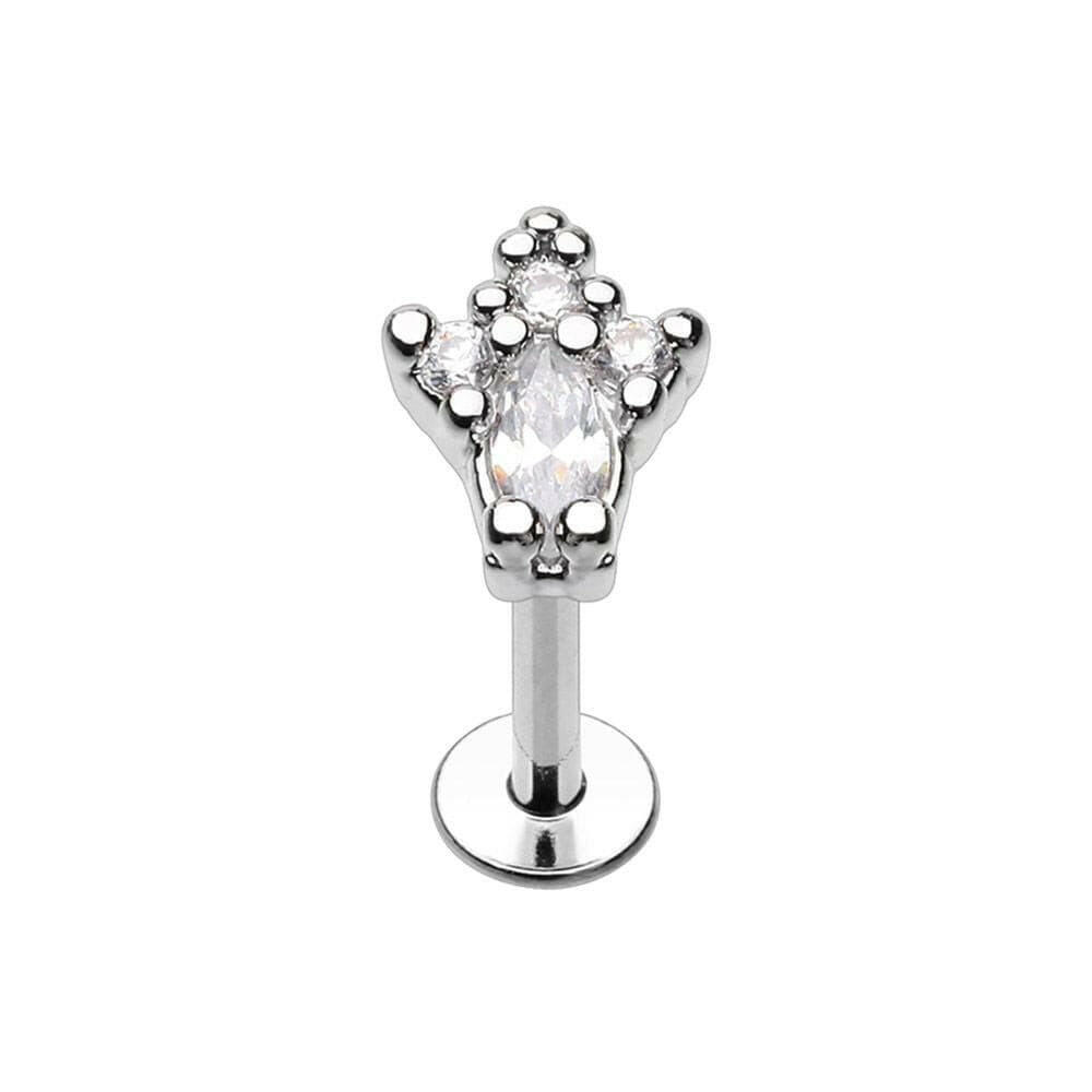 Classy Victorian CZ Top Steel Labret Labret Impulse Piercings