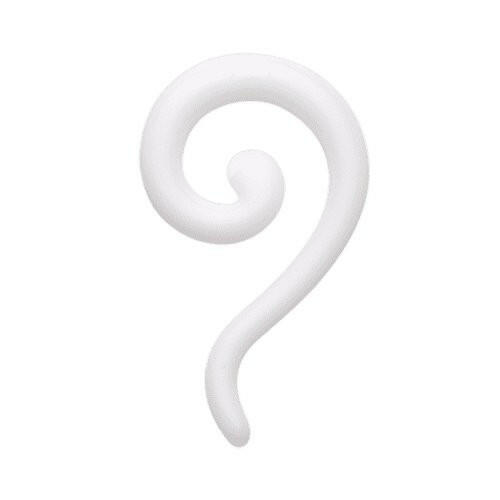 Claw Hook Acrylic Ear Gauge Spiral Hanging Taper Tapers Impulse Piercings 14 GA (1.6mm) White