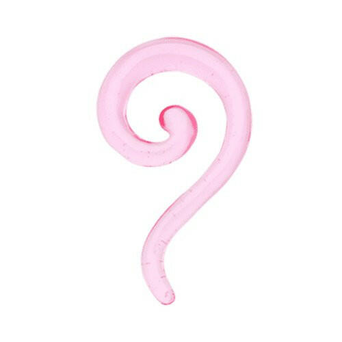 Claw Hook Acrylic Ear Gauge Spiral Hanging Taper Tapers Impulse Piercings 14 GA (1.6mm) Pink