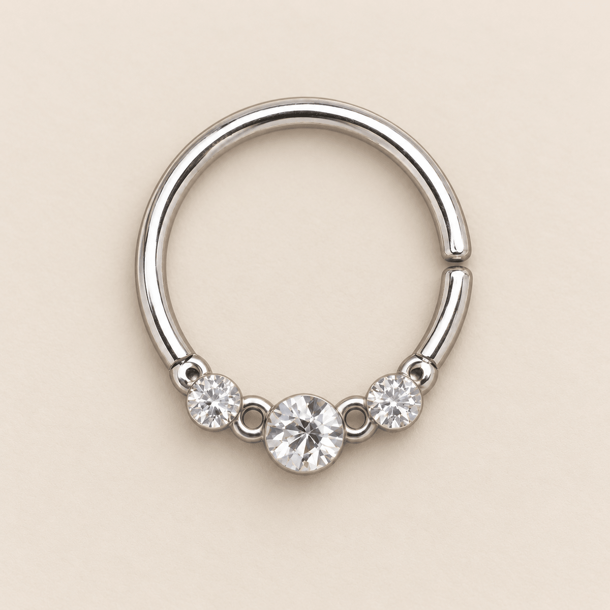 Clear CZ Trio Annealed Seamless Ring - Skin Metals