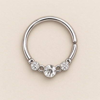 Clear CZ Trio Annealed Seamless Ring - Skin Metals